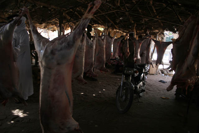 Butchery at market at Agadez town. Niger.
