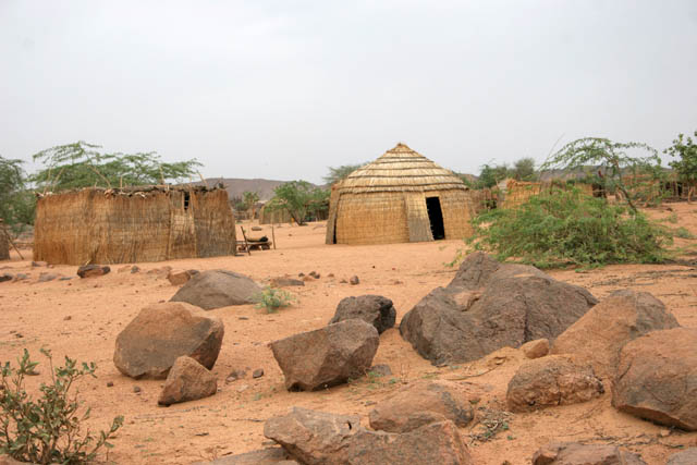 Houses at villages at the outskirts of Sahara desert. Niger.