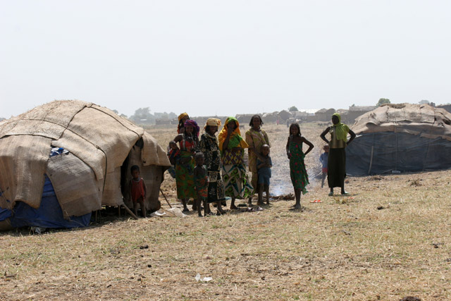 Women and camp of the Bororo nomad ethnic. Lake Chad area. Cameroon.