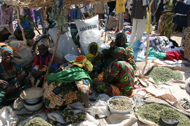 Village market at Kujapa. Mandara Mountains area. Cameroon.