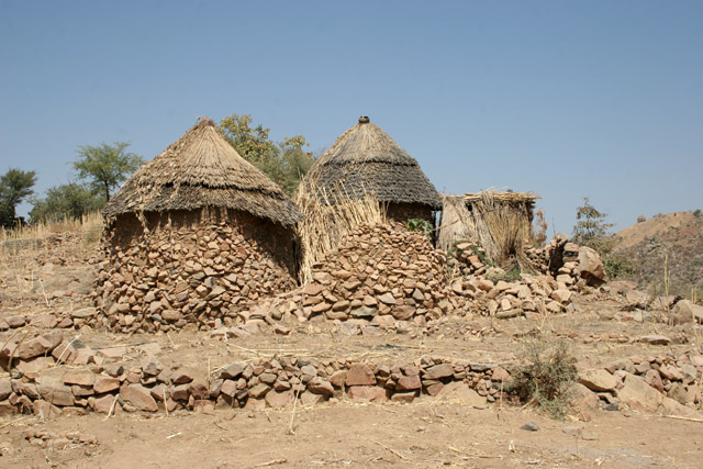 Mountain village at Mandara Mountains. Cameroon.