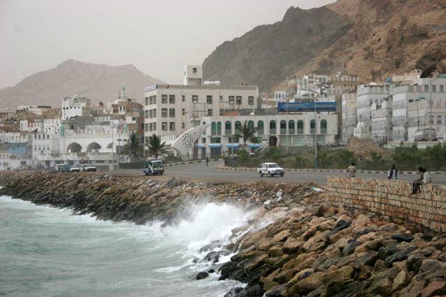 Street at Al-Mukalla town. Yemen.