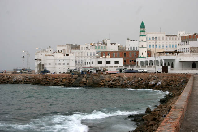 Street at Al-Mukalla port town. Yemen.