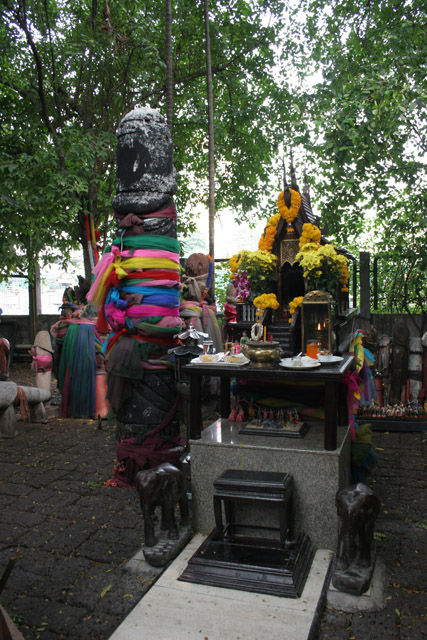 Chao Mae Tuptim Shrine, one of the most extraordinary spirit houses in Bangkok, Thailand. Thailand.