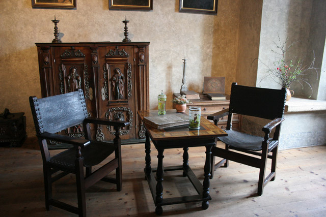 Original furniture, Karlstejn Castle. Czech Republic.