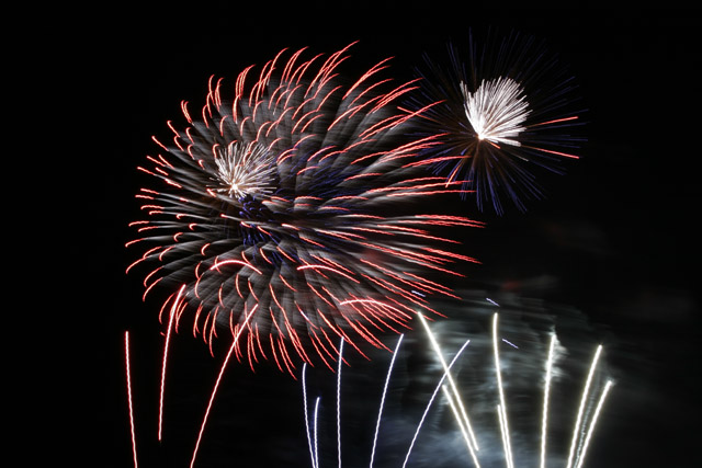 New Year Fireworks, 1.1.2007, Prague. Czech Republic.