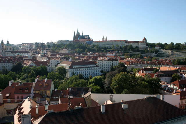 Awesome Prague panorama from balloon. Czech Republic.