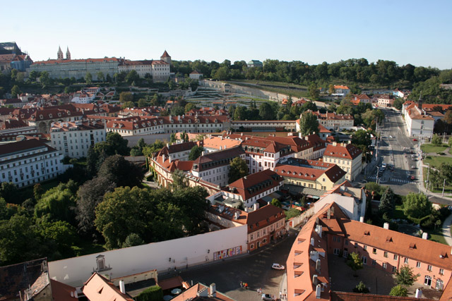 Awesome Prague panorama from balloon. Czech Republic.