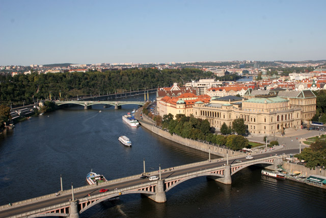 Awesome Prague panorama from balloon. Czech Republic.