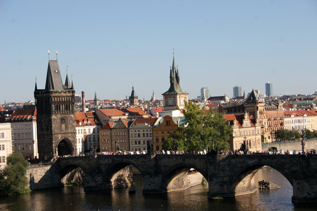 Awesome Prague panorama from balloon. Czech Republic.