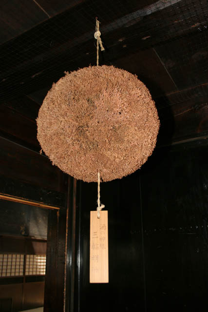 Takayama town is known as for its sake brewerie. This is symbol of sake brewery. Japan.