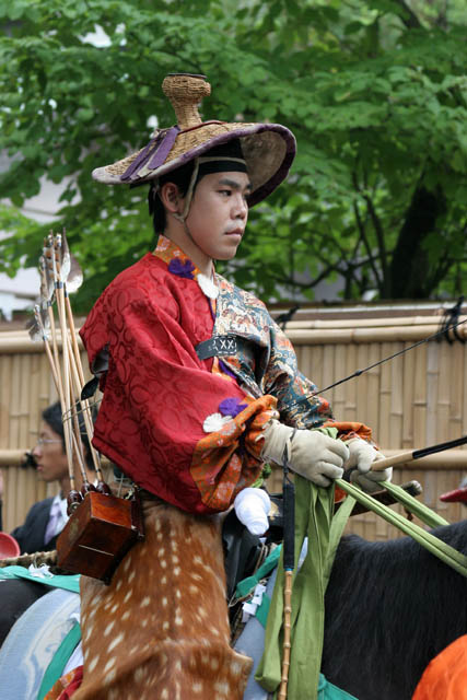 Tsurugaoka Hachiman-gu Shrine Reitaisai (Annual Festival). Today is held Yabusame - traditional japanese horseback archery. Kamakura town. Japan.
