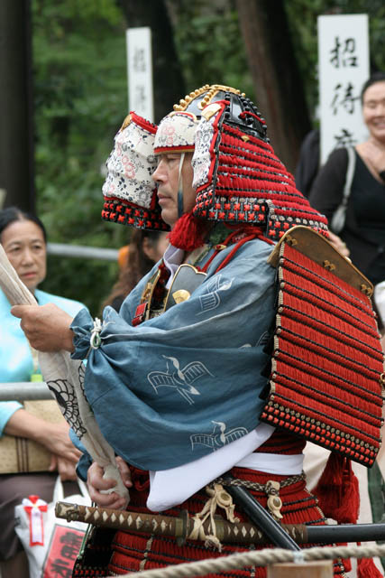 Tsurugaoka Hachiman-gu Shrine Reitaisai (Annual Festival). Today is held Yabusame - traditional japanese horseback archery. Kamakura town. Japan.