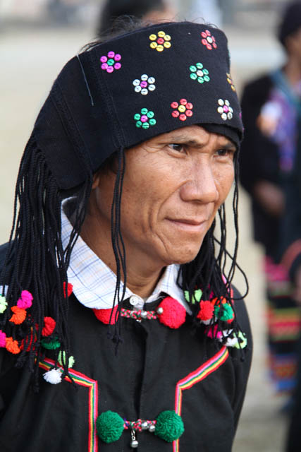 Lahu man at Lahu New Year celebration, Kengtung town. Myanmar (Burma).