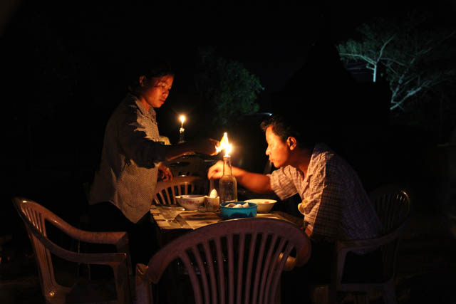 Evening at small market, Mrauk U. Myanmar (Burma).
